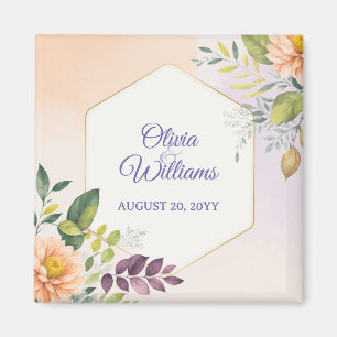 Aimant Modèle d'invitation de mariage floral élégant