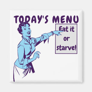 Aimant Modèle drôle de femme qui montre du doigt, vintage