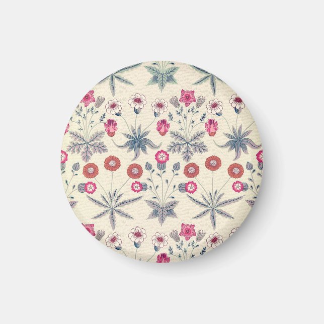 Aimant Modèle floral de marguerite de William Morris roug (Devant)