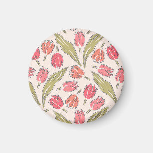 Aimant Modèle floral de tulipe sans joint - Botanique Vin