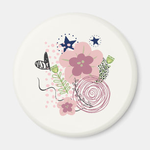 Aimant Modèle floral mou