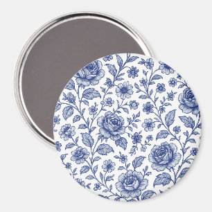 Aimant Modèle Floral Royal Bleu Rose