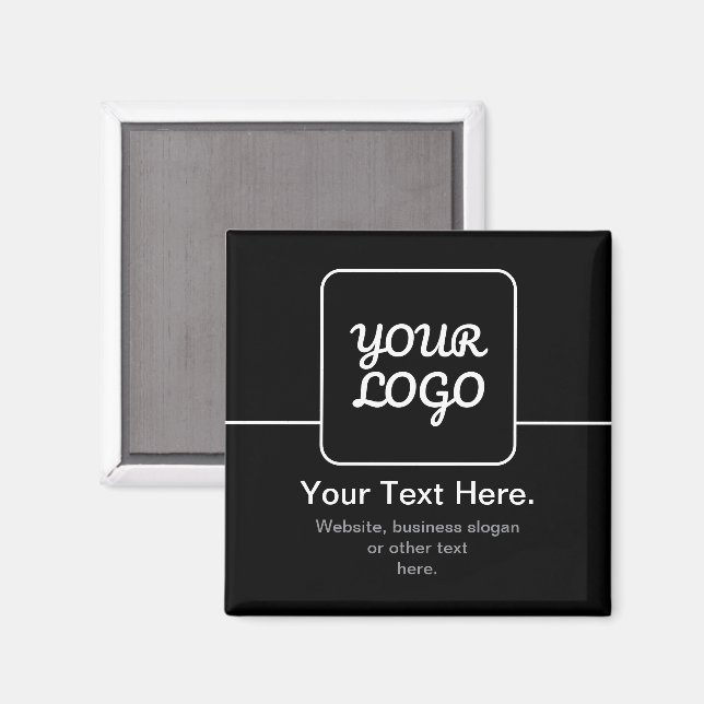Aimant Modèle moderne pour votre logo | Noir & Blanc (Recto/Verso)