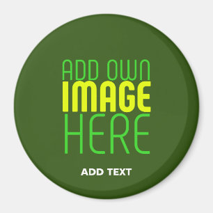 Aimant Modèle TEXTE D'IMAGE VERTE DE FORÊT MODIFIABLE