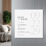 Aimant Modern Black and White Minimalist Wedding<br><div class="desc">Easily personalize your wedding save the date cards with this editable template. Features minimal elegant typography design in black and white color.</div>
