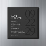 Aimant Modern Black Minimalist Wedding<br><div class="desc">Easily personalize your wedding save the date cards with this editable template. Features minimal elegant typography design in black color.</div>