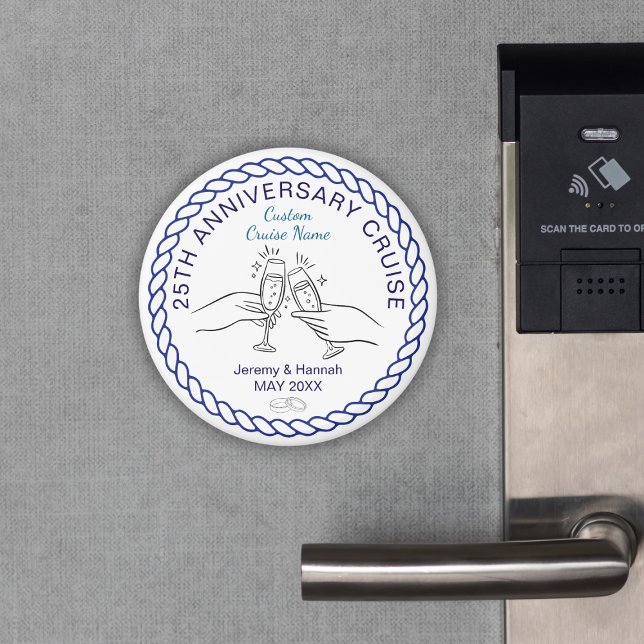 Aimant Modern Custom Year Anniversary Cruise Cabin Door (Modern Custom Year Anniversary Cruise Cabin Door Magnet
)