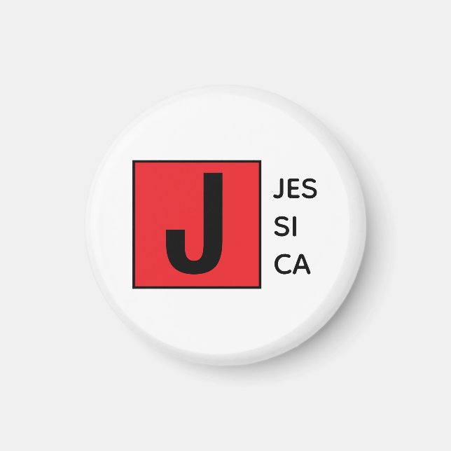 Aimant Modern Elegant Plain Professional Name Monogram (Devant)