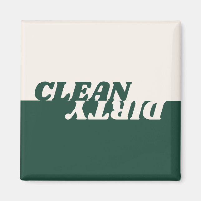 Aimant Modern green beige clean dirty dishwasher (Devant)