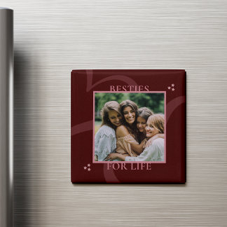 Aimant Modern Minimal Maroon Chic Typography Galentine's