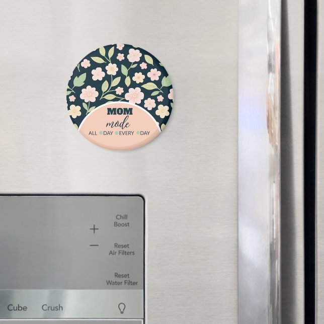 Aimant Modern Pink Wildflowers Pattern (In situ (réfrigérateur))