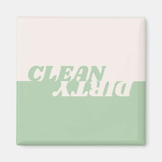 Aimant Modern sage green beige clean dirty dishwasher  (Devant)