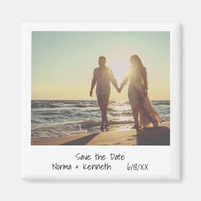 Aimant Modern Save the Date Instant Photo Wedding (Devant)