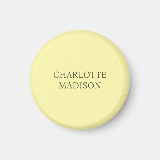 Aimant Modern Simple Cream Trendy Minimalist Plain Name (Devant)