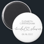 Aimant Modern Simple Elegant Minimal Heart Bridal Shower<br><div class="desc">This simple and modern design is composed of sans serif and playful cursive typography with doodle hearts. Perfect for wedding bridal showeer party favors.</div>