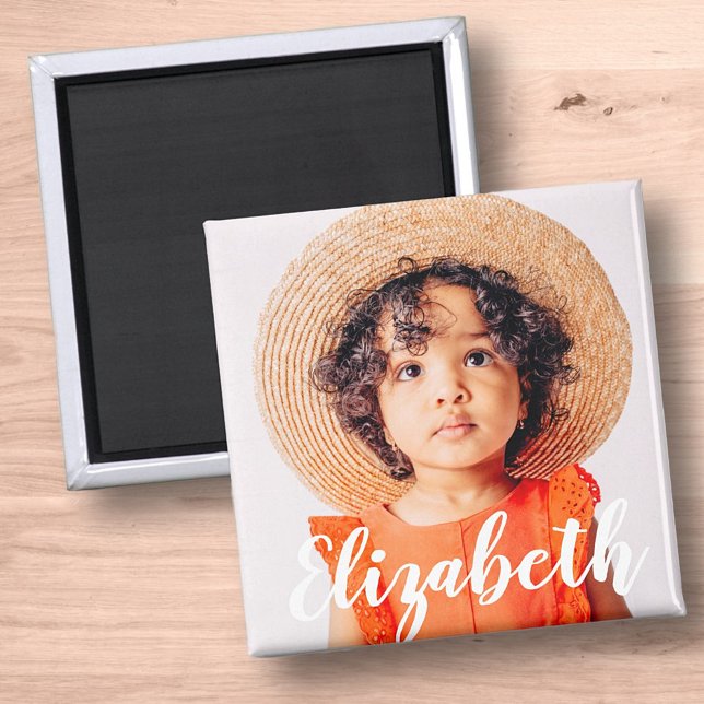 Aimant Modern Simple Script Ajouter votre nom et photo (Créateur téléchargé)