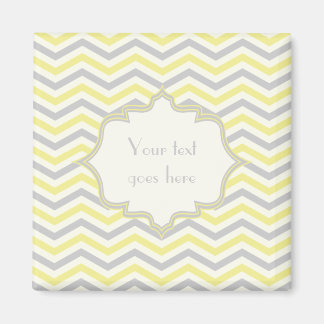 Aimant Modern yellow, grey, ivory chevron pattern custom