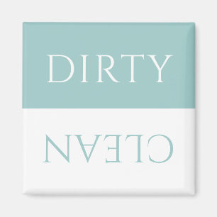 Aimant Moderne Aqua Sky Blue White Lave-vaisselle propre/