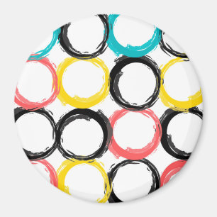 Aimant Moderne, coloré, cool, unique, cercles tendance