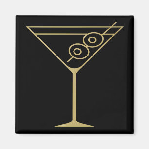 Aimant Moderne de milieu de siècle Or 2 Martini olive