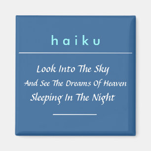 Aimant moderne de réfrigérateur de Haiku (carré