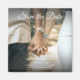 Aimant Moderne Élégante Classique Photo de Save the Date