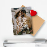 Aimant Moderne Enregistrer La Date Retro Script Mariage P<br><div class="desc">Moderne Enregistrer la date Retro Script Photo Mariage aimant</div>