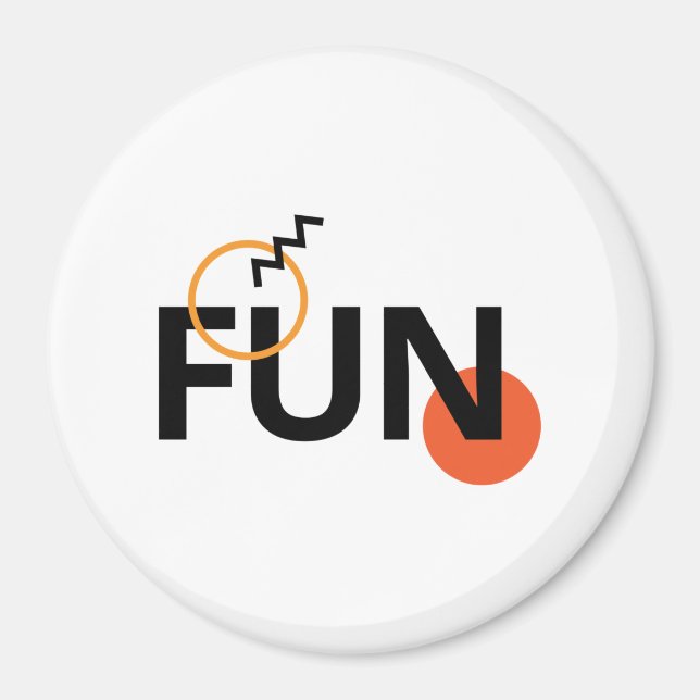 Aimant Moderne, gai, animé, cool, design tendance Amusant (Devant)