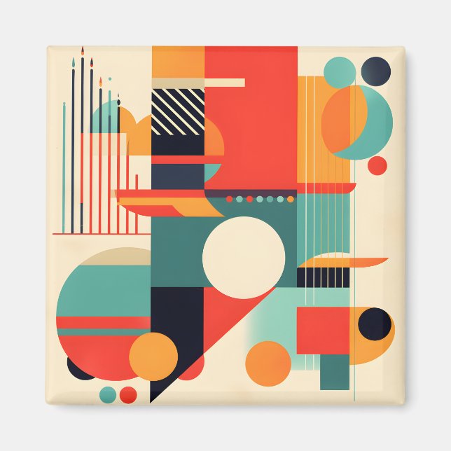 Aimant Moderne minimaliste tendance géométrique (Devant)