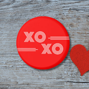 Aimant Moderne Neon rouge et blanc XOXO Valentine