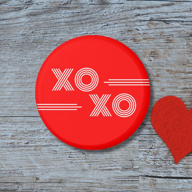 Aimant Moderne Neon rouge et blanc XOXO Valentine (Créateur téléchargé)