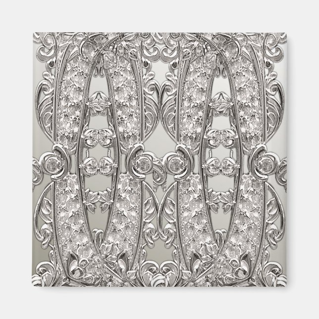 Aimant Moderne Orné Argenté (Devant)