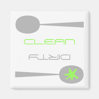 Aimant moderne propre ou sale pour lave-vaisselle.