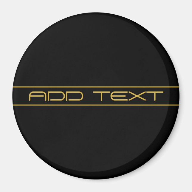 Aimant Moderne texte doré élégant et rayures modifiables (Devant)
