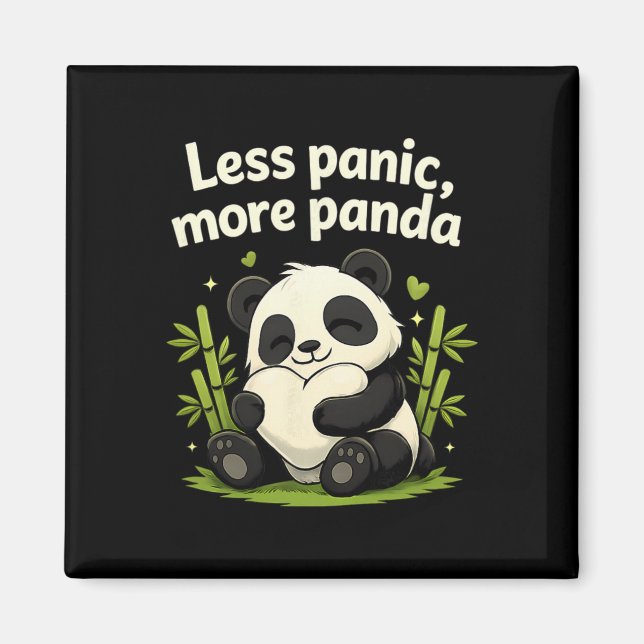 Aimant Moins de Panique Plus de Panda Vibes Chill Santé M (Devant)