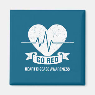 Aimant Mois américain de la maladie cardiaque Go Red For