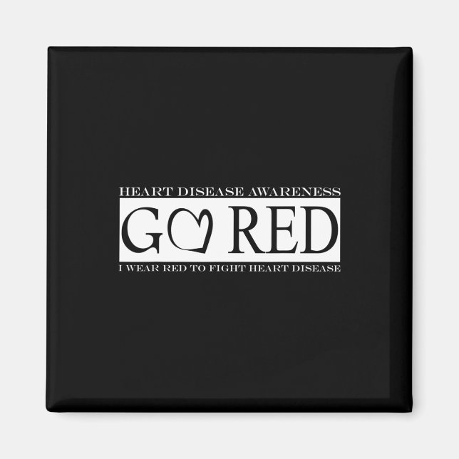 Aimant Mois de la santé cardiaque rouge Tee American Hear (Devant)