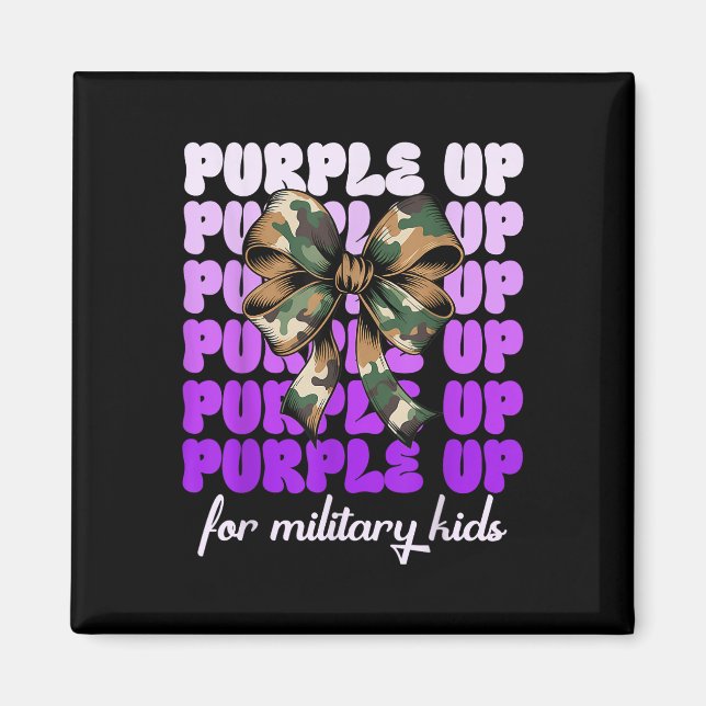 Aimant Mois De L'Enfant Militaire Purple Pour Mil (Devant)