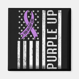Aimant Mois de l'enfant militaire Purple Up Military Kids