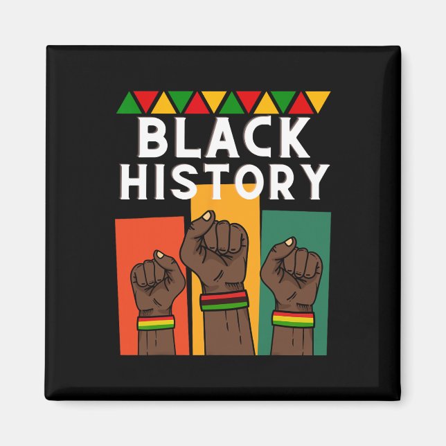 Aimant Mois de l'histoire des Noirs 2025 Afro-Américain p (Devant)