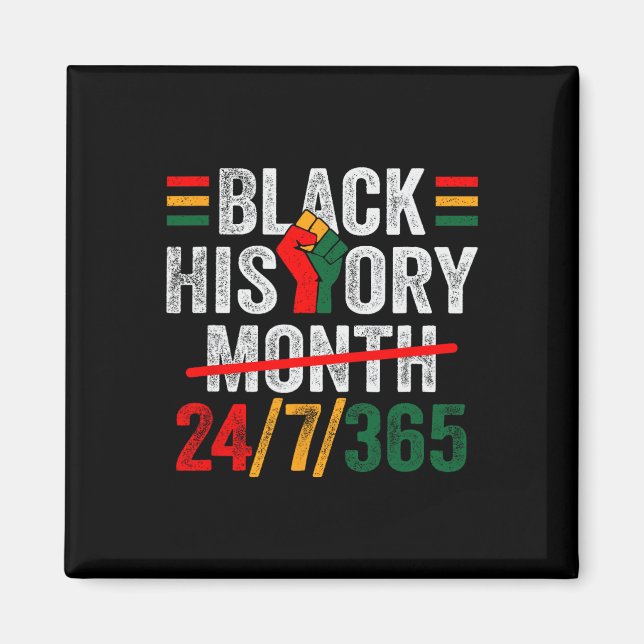Aimant Mois de l'histoire des Noirs 24 7 365 Fistes Afric (Devant)
