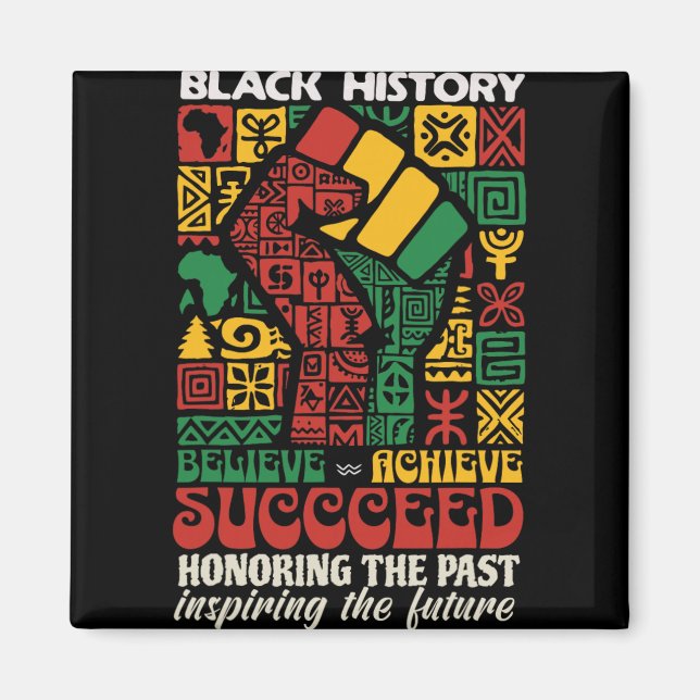 Aimant Mois de l'histoire des Noirs Africain Croire Réuss (Devant)