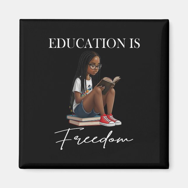 Aimant Mois de l'histoire des Noirs Éducation est la libe (Devant)