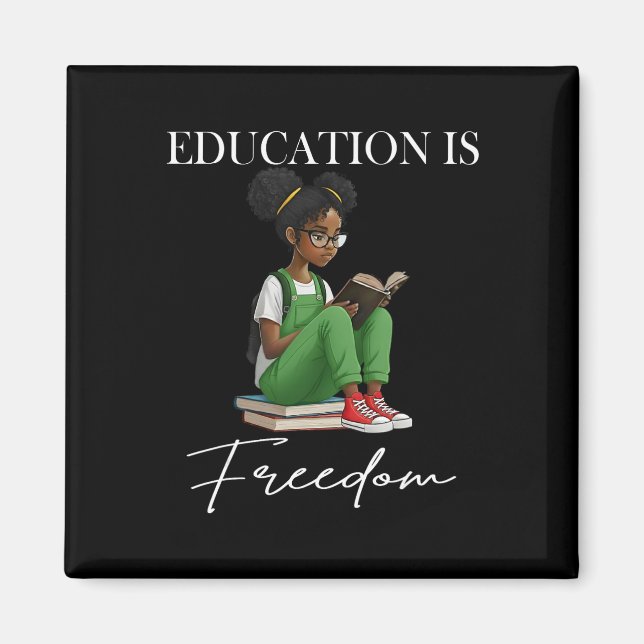 Aimant Mois de l'histoire des Noirs Éducation est Liberté (Devant)