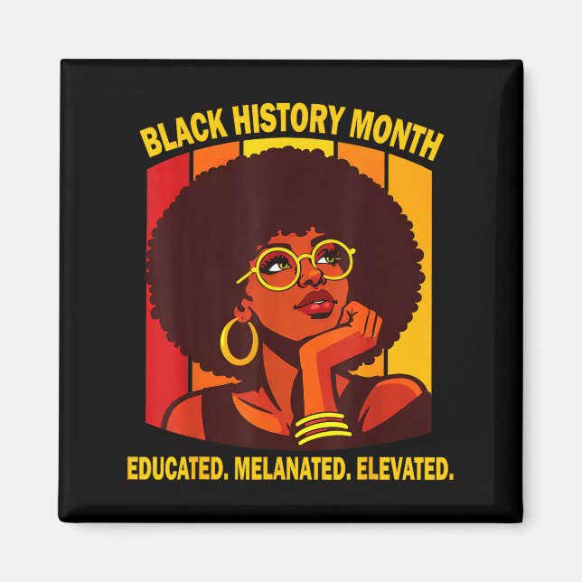 Aimant mois de l'histoire des Noirs éduqué mélané élevé (Devant)