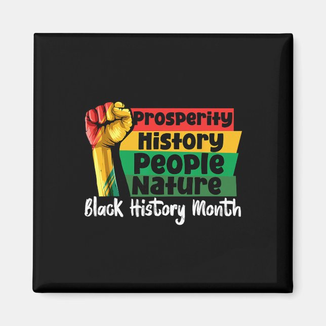 Aimant Mois de l'histoire des Noirs Main Poing Prospérité (Devant)