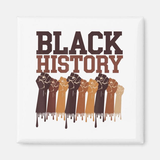 Aimant Mois de l'histoire des Noirs Mains Symbole Afro Mo (Devant)