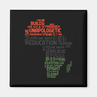 Aimant Mois de l'histoire noire Red Green et Black Africa