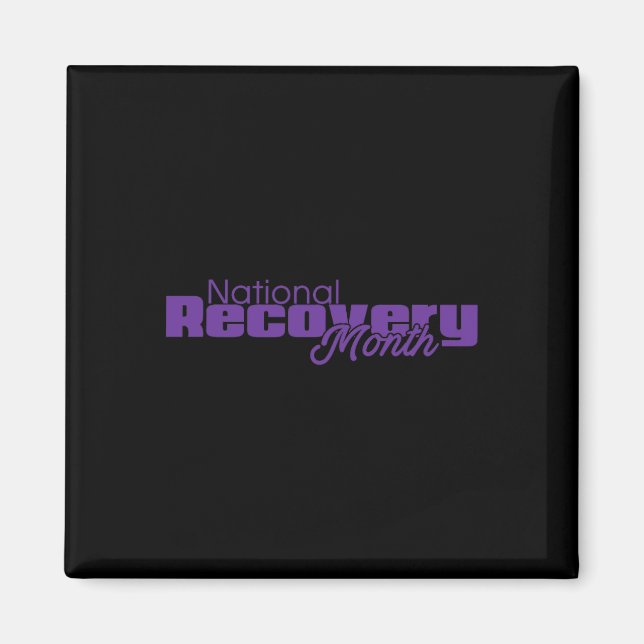 Aimant Mois de récupération - Logo violet (Devant)