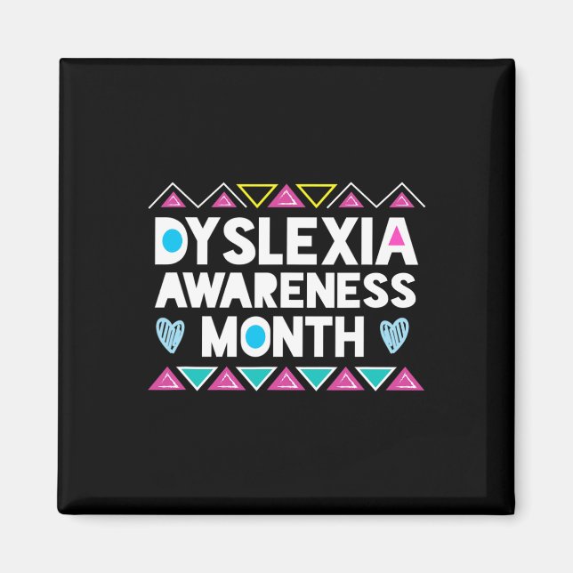 Aimant Mois de sensibilisation à la dyslexie Produit Dysl (Devant)